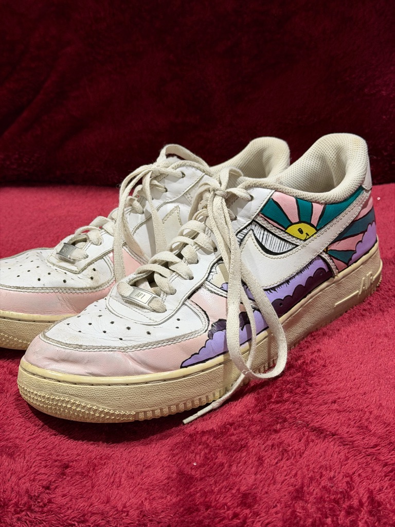 Women’s Nike Air Force 1 Custom Design Happy Sunshine White Multicolored Size 9